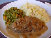 Hackbraten in Champingnonsauce - Rezept