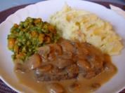 Hackbraten in Champingnonsauce - Rezept