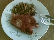 Panierte Koteletts mit gebratenen Bohnen - Rezept
