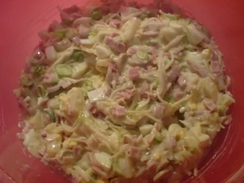 Lauchsalat mit Schinken - Rezept