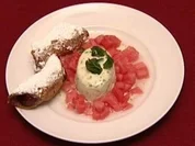 Melone auf Zitronen-Basilikum-Sorbet mit Cannoli Siciliani (Thomas Gumpert) - Rezept