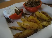 Halbe Paprika mit Hack - Rezept