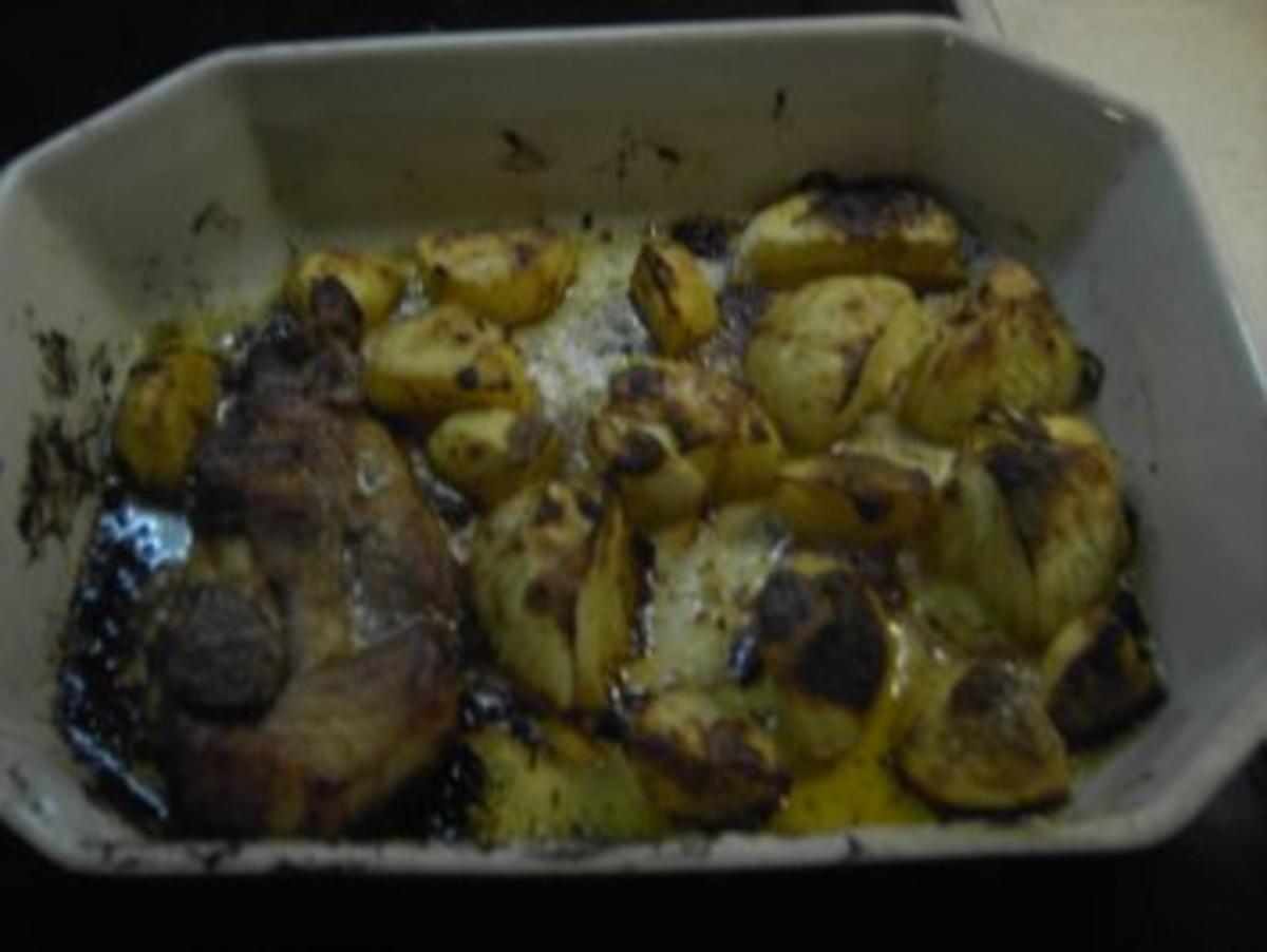 Fleisch - Rippchen extra scharf mit Röstkartoffeln und Zwiebeln - Rezept - Bild Nr. 4