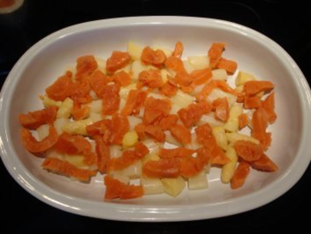 Spargel-Lachs-Gratin mit Kartoffelsahne - Rezept - Bild Nr. 6