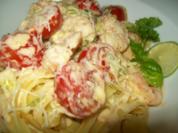Lemon-Chili-Prawns & Schmelztomaten auf Tagliatelle... - Rezept