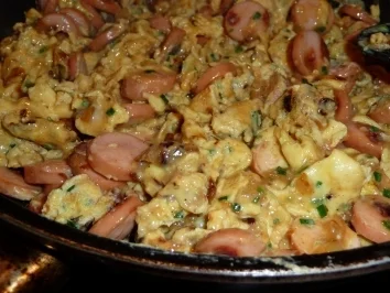 Rezept: Rührei mit Wiener Rührei mit Wiener - Rezept