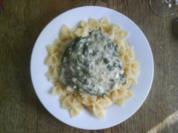 Farfalle mit Gorgonzola-Spinat-Sauce - Rezept