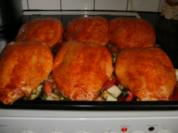 Hähnchenbrust auf buntem Gemüse vom Blech - Rezept