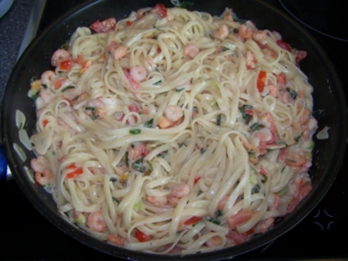 Nudeln - Spaghetti mit Garnelen / Shrimps - Rezept - Bild Nr. 3