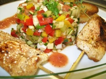 Rezept: Gemüsetatar zu Hähnchenlollies Gemüsetatar zu Hähnchenlollies - Rezept