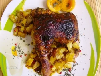 Pikantes Ananas-Hähnchen vom Blech - Rezept