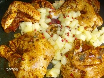 Pikantes Ananas-Hähnchen vom Blech - Rezept - Bild Nr. 2