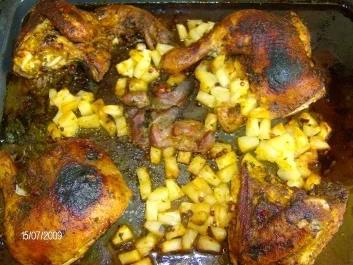 Pikantes Ananas-Hähnchen vom Blech - Rezept - Bild Nr. 3