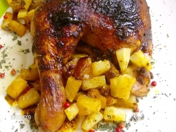 Pikantes Ananas-Hähnchen vom Blech - Rezept - Bild Nr. 4