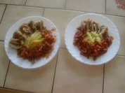 gefüllte Putenschnitzel-Nudeln-etwas andere Soße - Rezept