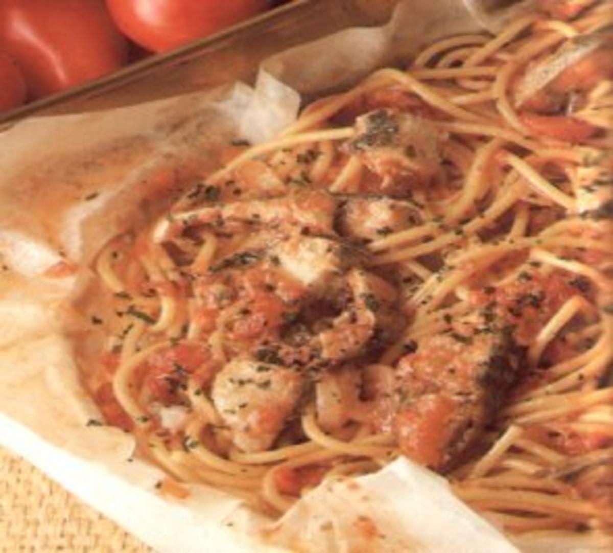 Bilder für erster gang spaghetti in cartoccio - Rezept