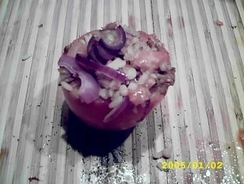 Leichtes Sommeressen:Tomaten gefüllt mit frischem Reissalat - Rezept