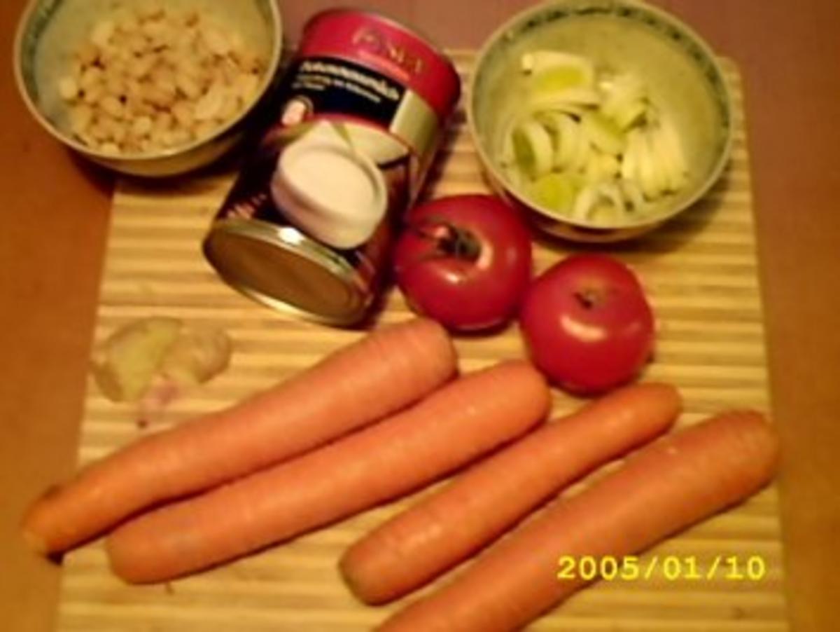 Karotten-Kokos-Suppe mit fruchtig-frechen Shrimps - Rezept - Bild Nr. 3