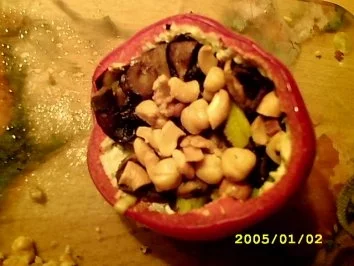 Gefüllte Paprika mit Kräuterchampignons - Rezept