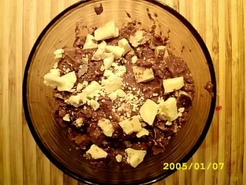 Rezept: Mousse auch Chocolat Tricolor Mousse auch Chocolat Tricolor - Rezept