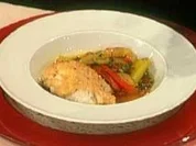 Baramundi mit Garnelenkruste und Escabeche Gemüse a la Kleeberg - Rezept