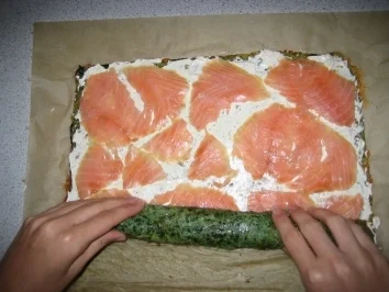 Rezept: Spinat - Lachs - Rolle Bild Nr. 7 Spinat - Lachs - Rolle - Rezept - Bild Nr. 7