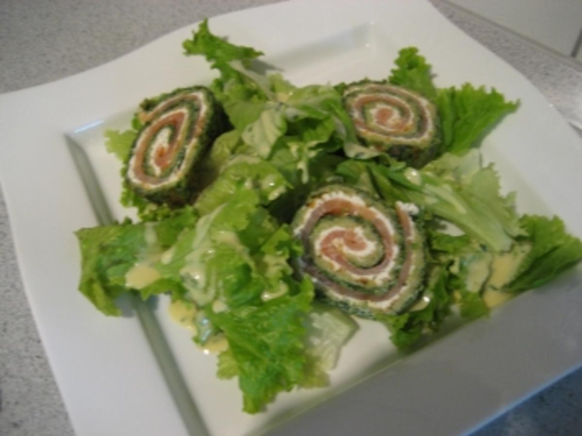 Spinat Lachs Rolle - einfach - 206 kcal/100g