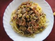 Spaghetti mit Roquefort-Champignon-Sauce - Rezept
