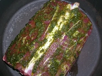 Rezept: Lammrücken, norditalienisch mit Gemüsetörtchen, Pfifferlinge im Pfannkuchenbeutel Bild Nr. 6 Lammrücken, norditalienisch mit Gemüsetörtchen, Pfifferlinge im Pfannkuchenbeutel - Rezept - Bild Nr. 6