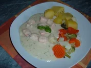Fisch : Lachsfilet in Dillsoße - Rezept
