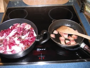 Rezept: Gebratener Radiccio mit Pancetta Gebratener Radiccio mit Pancetta - Rezept