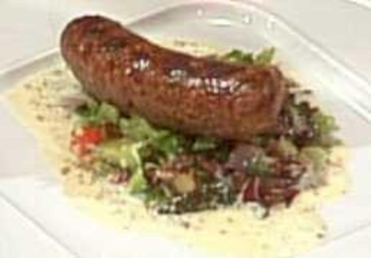 Hausgemachte Bratwurst mit Senfgemüse (Jana Ina Zarella) - Rezept