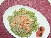 Spinattagliatelle in Cognac–Austernpilz–Sahnesoße - Rezept