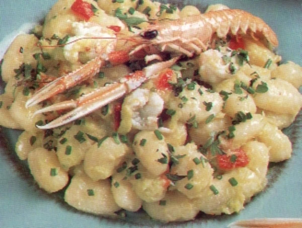 Bilder für erster gang gnocchi con scampi e porree - Rezept