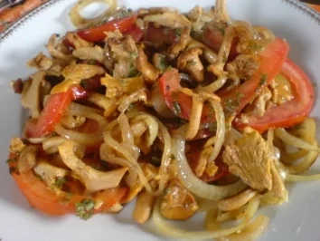 Überbackene Pilze - Pfifferlinge - Rezept