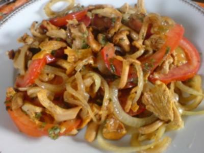 Rezept: Überbackene Pilze - Pfifferlinge Überbackene Pilze - Pfifferlinge - Rezept