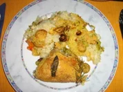 Salbei-Hähnchen-Gemüserisotto-Pfanne - Rezept