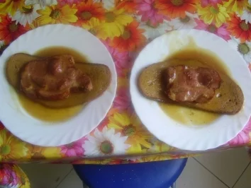 Kasslerkamm auf Brot mit Soße - Rezept - Bild Nr. 8