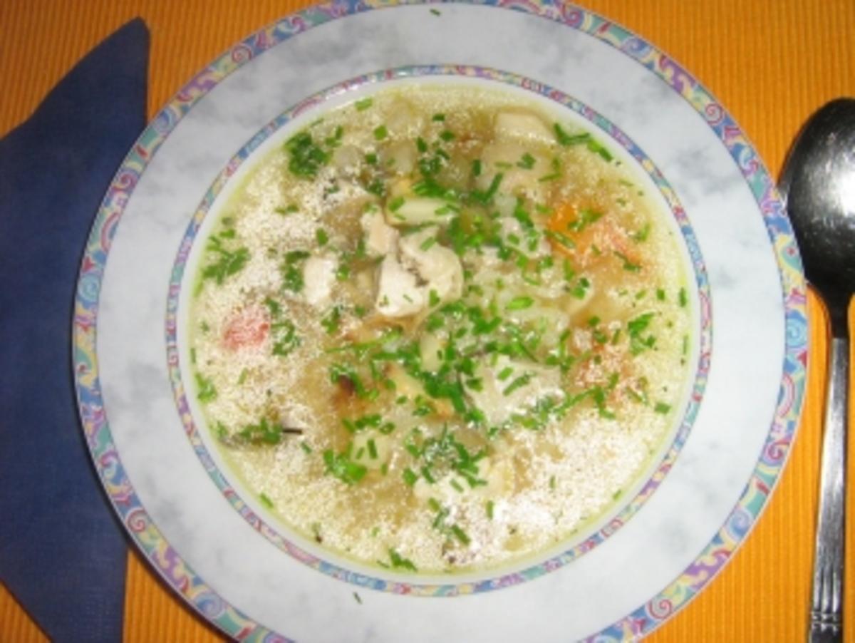 Gemüse-Reis-Süpple mit Fleischeinlage - Rezept