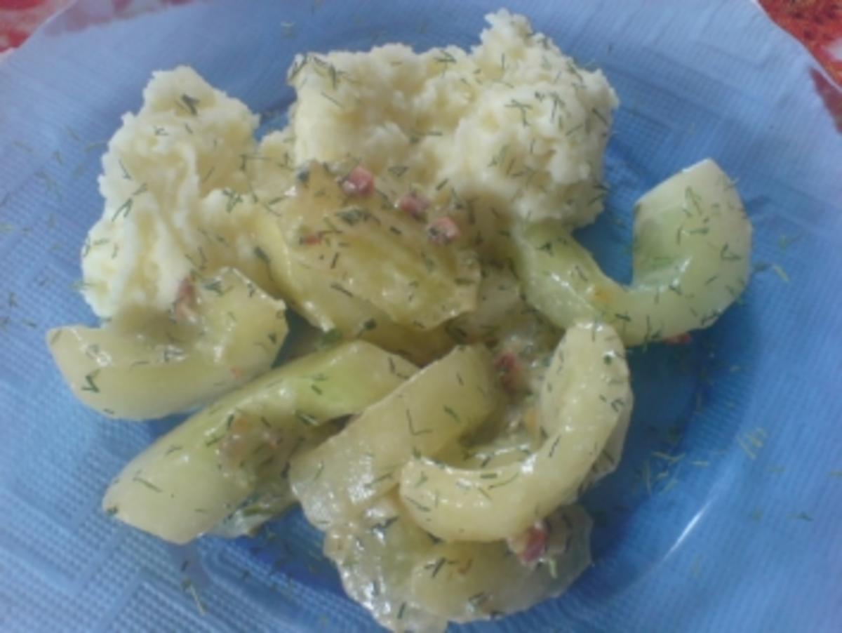 Kartoffelpüree mit Schmorgurken - Rezept - Bild Nr. 12