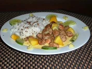 Fischnuggets im Sesam-Mantel mit exotischer Mangosoße - Rezept