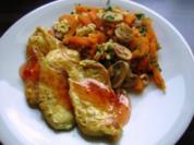 Putenschnitzel  mit bunten Nudeln - Rezept