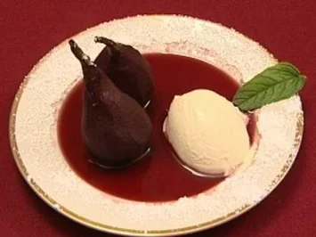 Rezept: Birnen in Wein dazu Vanilleeis (Egon Wellenbrink) Birnen in Wein dazu Vanilleeis (Egon Wellenbrink) - Rezept