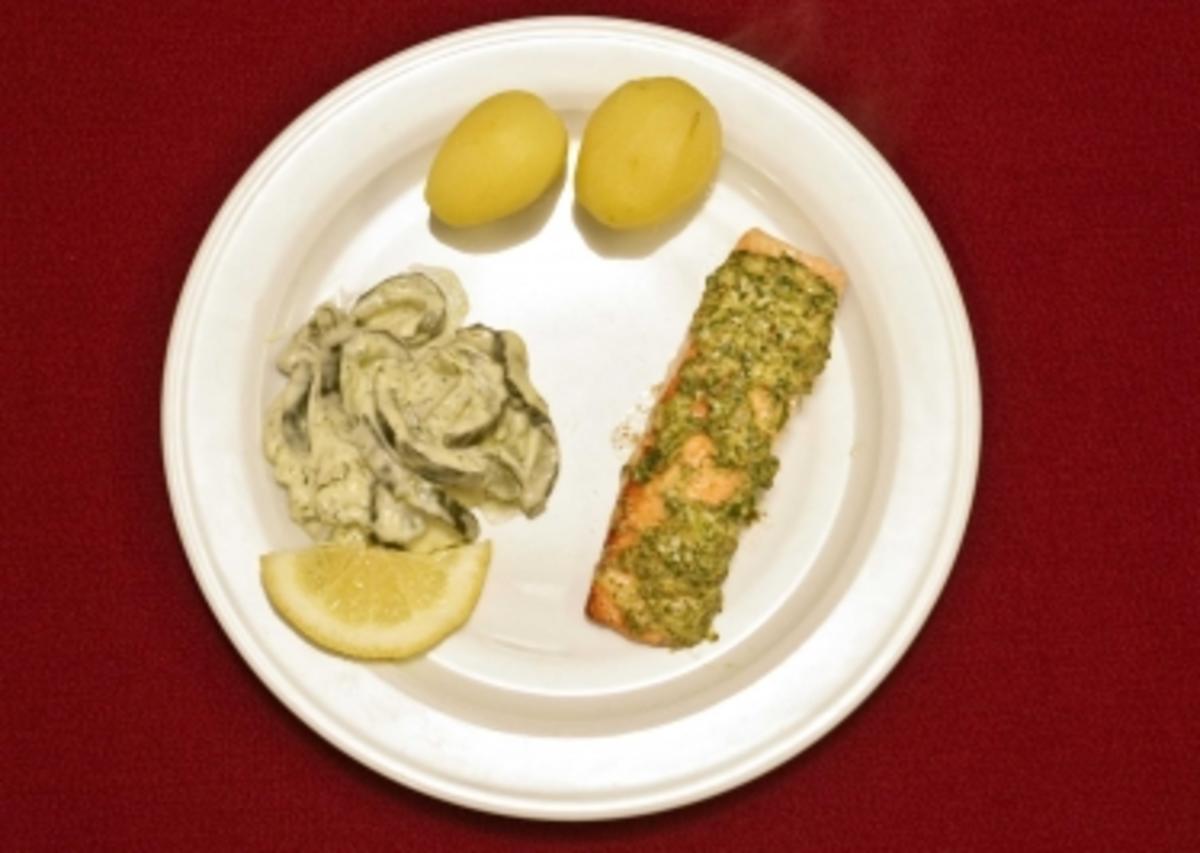 Lachsfilet mit Senfkruste und Gurkengemüse (Mickie Krause) - Rezept ... Lachsfilet mit Senfkruste und Gurkengemüse (Mickie Krause) - Rezept ...
