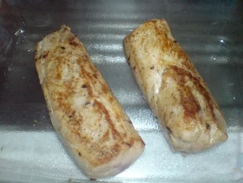 Schweinefilet mit Tomate-Basilikum-Kruste und Polentaplätzchen - Rezept - Bild Nr. 5