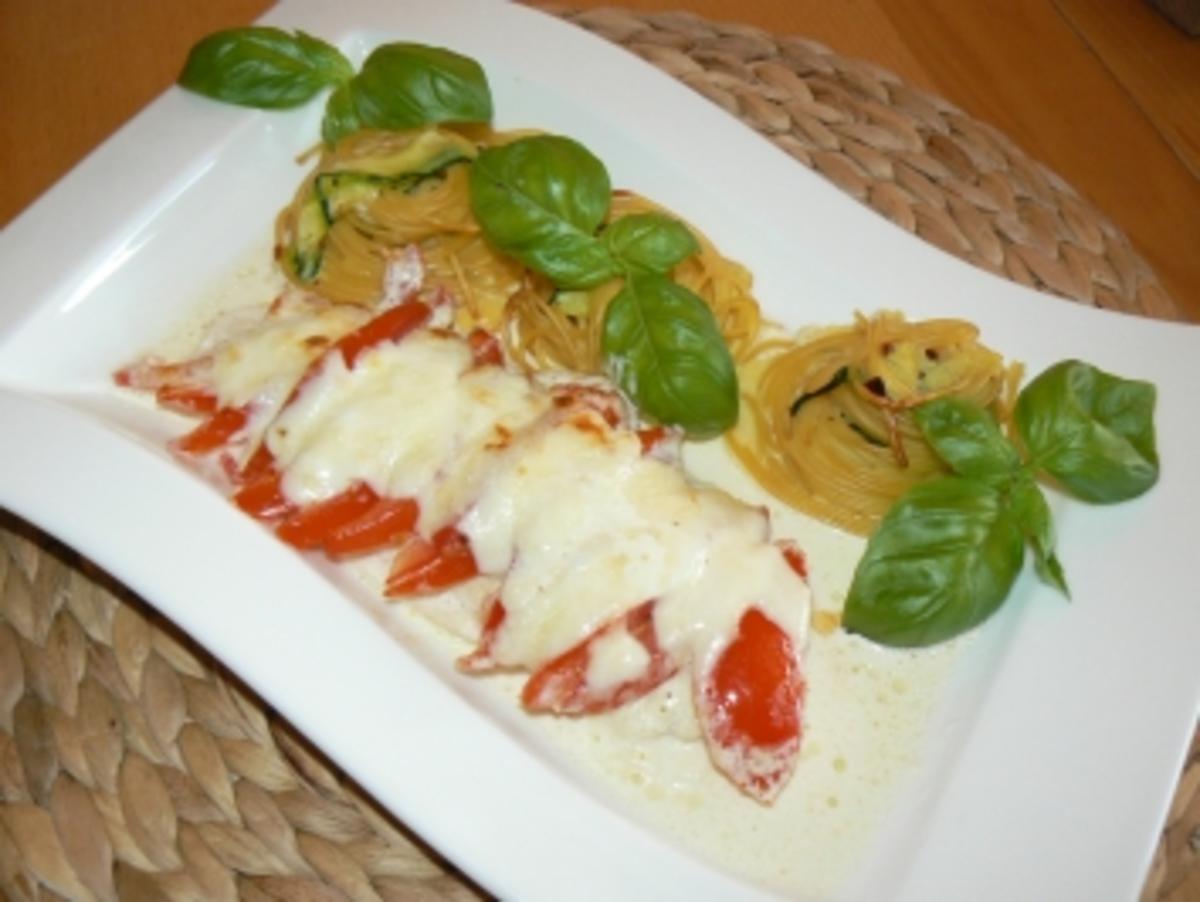 Überbackenes Pangasiusfilet mit Zucchini-Spaghettinest an Limettensauce - Rezept - Bild Nr. 6