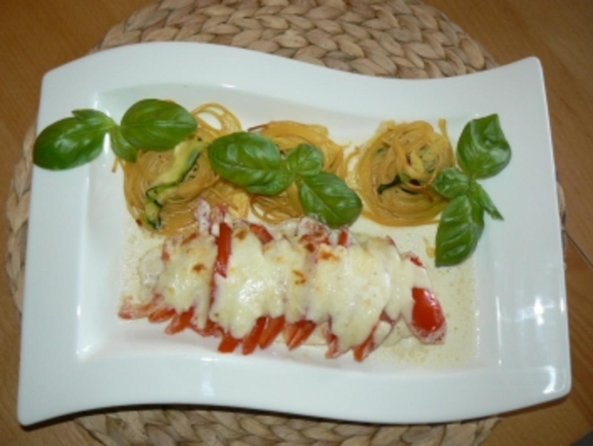 Überbackenes Pangasiusfilet mit Zucchini-Spaghettinest an Limettensauce - Rezept - Bild Nr. 7