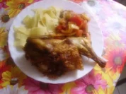 halbes vom Huhn mit Schmorgemüse und Bandnudeln - Rezept