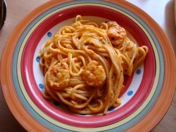 Spaghetti mit Garnelen und Sahne -Knoblauch-Sauce - Rezept - Bild Nr. 2