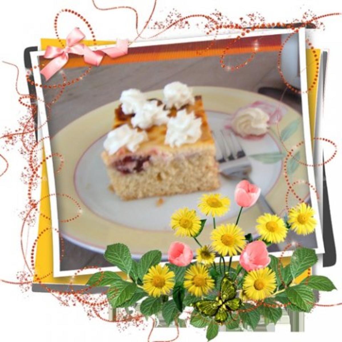 Kuchen: Pflaumenkuchen mit Zimt und Rahmguss - Rezept